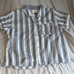 Universal Thread Blue and White Striped Button Down Shirt